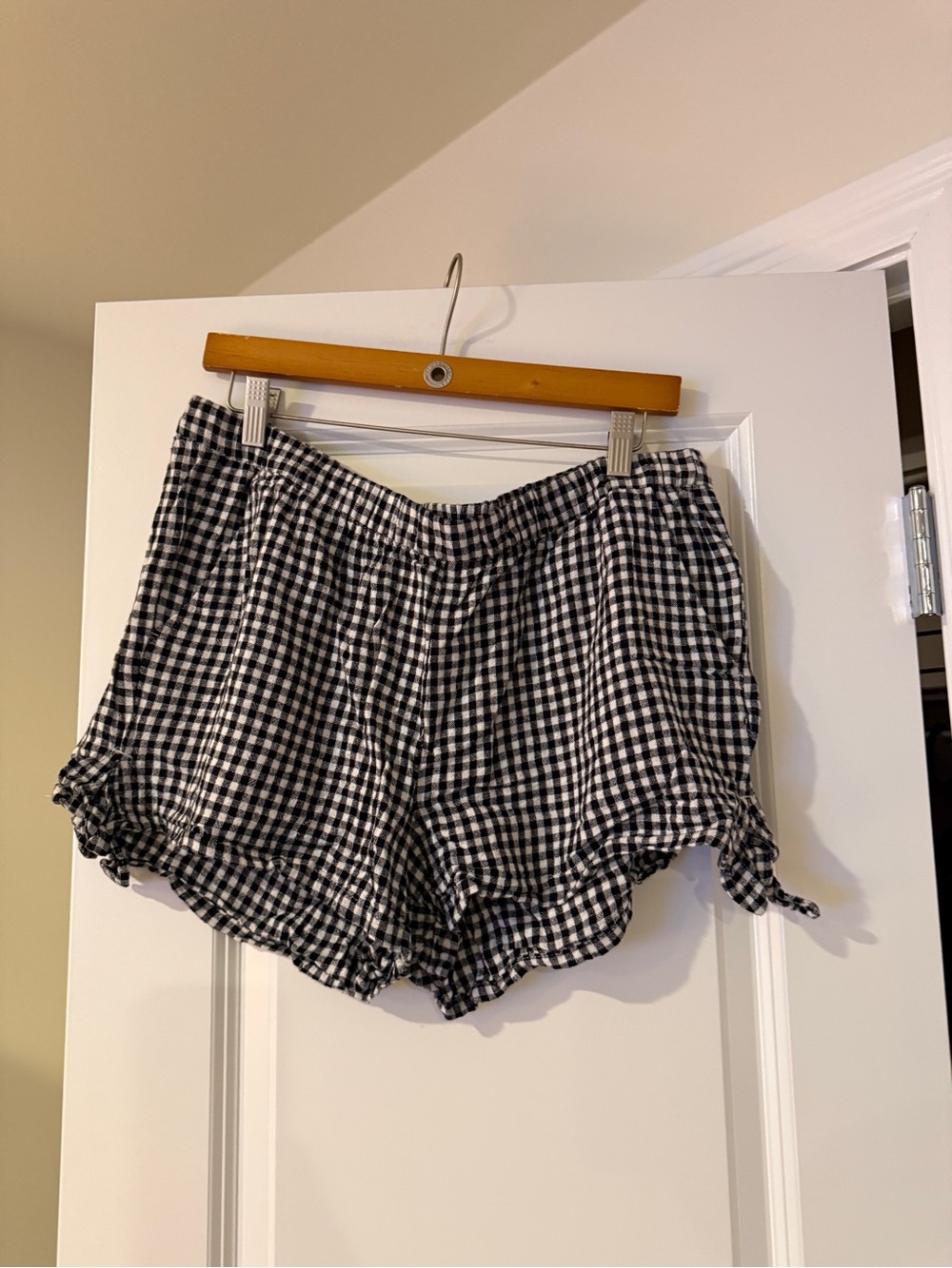 Old Navy Black and White Gingham High Waist Shorts